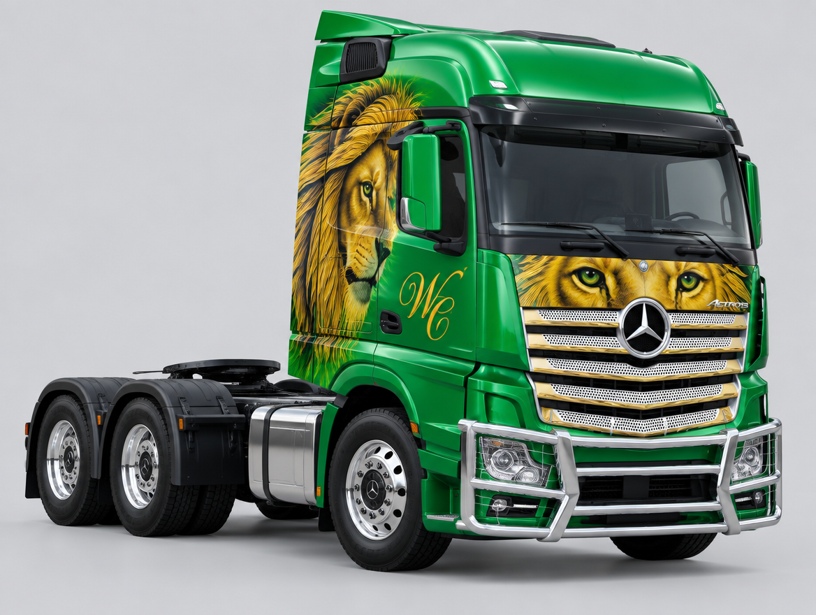 Concept visual of the green WC International truck